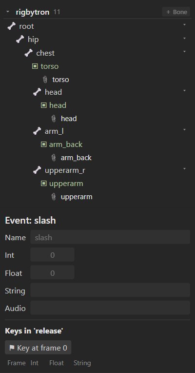 The settings of Rigbytron's slash event